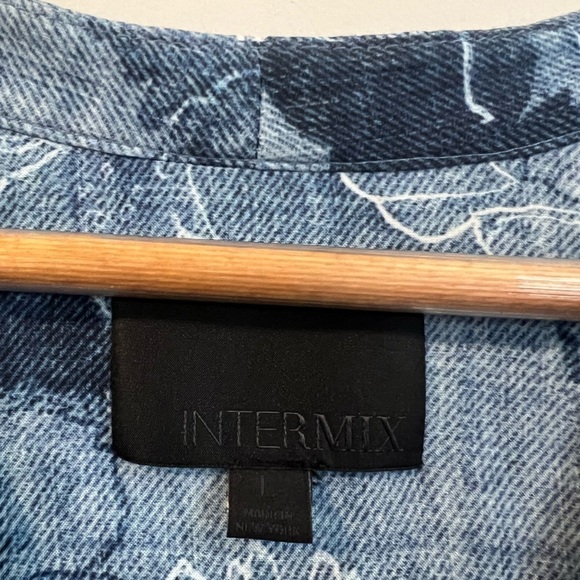 Intermix Romper Women's Size Large Blue Floral Tie Front Long Sleeve - Picture 6 of 6